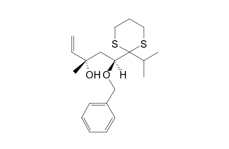 (anti)-2-Isopropyl-2-(3'(S)-methyl-3'-hydroxy-1'(S)-benzyloxy-4'-pentenyl)-1,3-dithiane