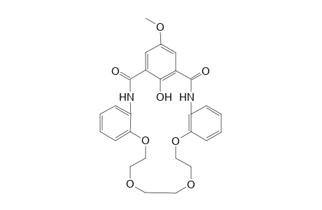 3,18-Diaza-4,5;16,17-dibenzo-24-hydroxy-22-methoxy-6,9,12,15-tetraoxabicyclo[18.3.1]tetraeicosa-1(24),20,22-triene-2,19-dione