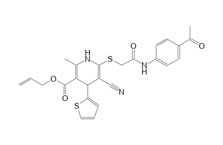 3-pyridinecarboxylic acid, 6-[[2-[(4-acetylphenyl)amino]-2-oxoethyl]thio]-5-cyano-1,4-dihydro-2-methyl-4-(2-thienyl)-, 2-propenyl ester