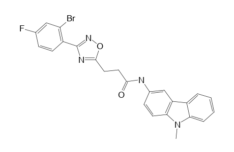 3-[3-(2-BROMO-4-FLUOROPHENYL)-1,2,4-OXADIAZOL-5-YL]-N-(9-METHYL-9H-CARBAZOL-3-YL)-PROPANAMIDE