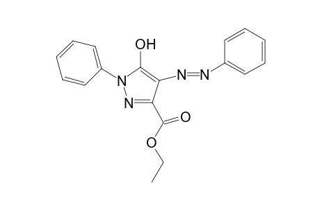 1H-pyrazole-3-carboxylic acid, 5-hydroxy-1-phenyl-4-[2-phenyldiazenyl]-, ethyl ester