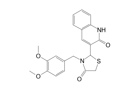 (+/-)-3-(3-(3,4-Dimethoxybenzyl)-4-oxothiazolidin-2-yl)quinolin-2(1H)-one