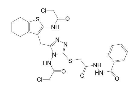 N-(3-[2-(N'-Chloro-acetyl-hydrazino)-2-oxo-ethylsulfanyl]-5-[2-(2-chloro-acetylamino)- 4,5, 6,7-tetrahydro-benzo[b]thiophen-3-ylmethyl]-[1,2,4]triazol-4-yl)-benzamide