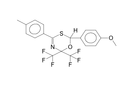 6,6-BIS(TRIFLUOROMETHYL)-4-(4-METHYLPHENYL)-2-(4-METHOXYPHENYL)-6H-1,3,5-OXATHIAZINE