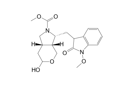 (3.alpha.,3a.beta.,7a.beta.)-(+-)-3-[(2,3-dihydro-1-methoxy-2-oxo-1H-indol-3-yl)methyl]hexahydro-6-hydroxypyrano[3,4-c]pyrrole-2(3H)-carboxylic acid methyl ester