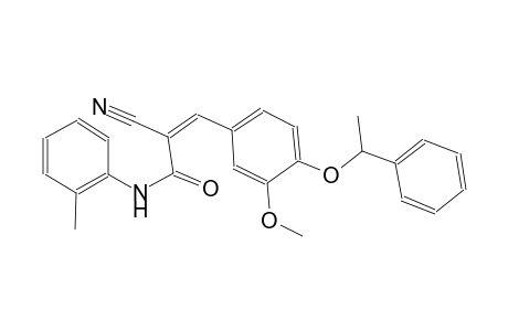 (2Z)-2-cyano-3-[3-methoxy-4-(1-phenylethoxy)phenyl]-N-(2-methylphenyl)-2-propenamide