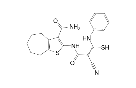 2-(2-cyano-3-mercapto-3-[phenylamino]acrylamido)-5,6,7,8-tetrahydro-4H-cyclohepta[b]thiophene-3-carboxamide