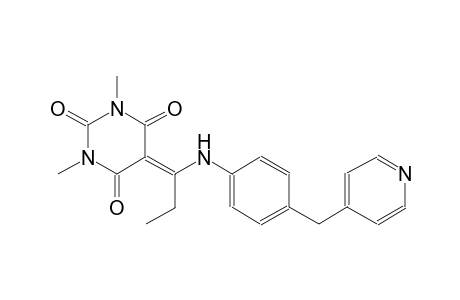 1,3-dimethyl-5-{1-[4-(4-pyridinylmethyl)anilino]propylidene}-2,4,6(1H,3H,5H)-pyrimidinetrione