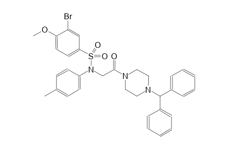benzenesulfonamide, 3-bromo-N-[2-[4-(diphenylmethyl)-1-piperazinyl]-2-oxoethyl]-4-methoxy-N-(4-methylphenyl)-