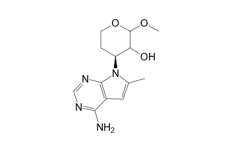 .beta.-DL-erythro-Pentopyranoside, methyl 3-(4-amino-6-methyl-7H-pyrrolo[2,3-d]pyrimidin-7-yl)-3,4-dideoxy-