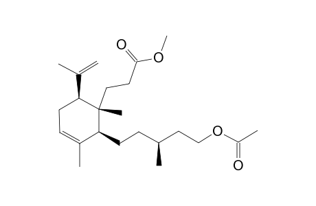 (1S,2S,6S,3'S)-Cyclohexenepropanoic acid, 2-[5'-(acetyloxy)-3'-methylpentyl]-1,3-dimethyl-6-(1''-methylethenyl)-, methyl ester