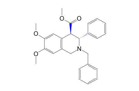 trans-2-benzyl-6,7-dimethoxy-3-phenyl-1,2,3,4-tetrahydro-4-isoquinolinecarboxylic acid, methyl ester