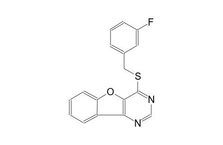 4-[(3-fluorobenzyl)sulfanyl][1]benzofuro[3,2-d]pyrimidine