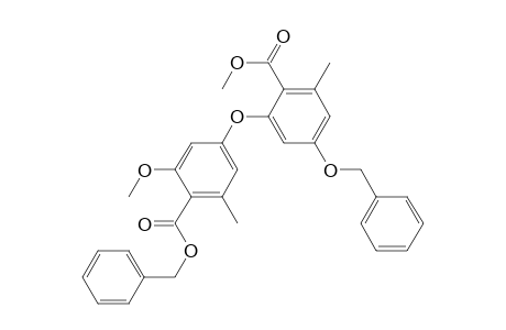 Benzoic acid, 2-methoxy-4-[2-(methoxycarbonyl)-3-methyl-5-(phenylmethoxy)phenoxy]-6-methyl-, phenylmethyl ester