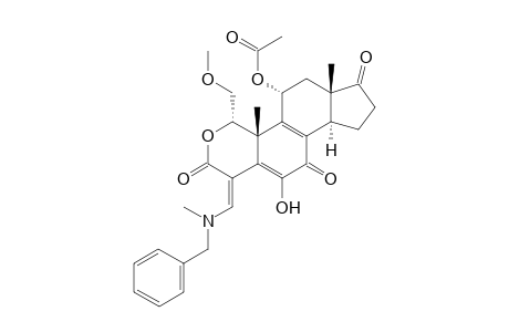 Acetic acid 4-[(benzylmethylamino)methylene]-6-hydroxy-1.alpha.-methoxymethyl-10.beta.,13.beta.-dimethyl-3,7,17-trioxo-1,3,4,7,10,11.beta.,12,13,14.alpha.,15,16,17-dodecahydro-2-oxa-cyclopenta[a]phenanthren-11-yl ester