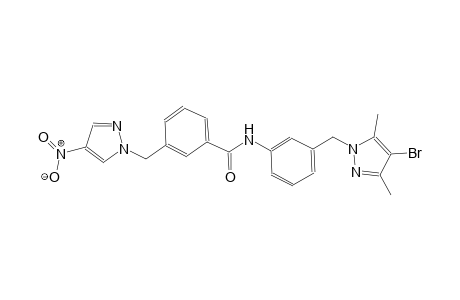 N-{3-[(4-bromo-3,5-dimethyl-1H-pyrazol-1-yl)methyl]phenyl}-3-[(4-nitro-1H-pyrazol-1-yl)methyl]benzamide