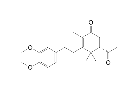 (+)-(5S)-5-Acetyl-3-[2-(3,4-dimethoxyphenyl)ethyl]-2,4,4-trimethylcyclohex-2-enone