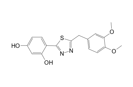 4-(5-(3,4-Dimethoxybenzyl)-1,3,4-thiadiazol-2-yl)benzene-1,3-diol