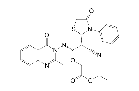 Ethyl 2-(-2-cyano-1-(2-methyl-4-oxoquinazolin-3(4H)-ylimino)-2-(4-oxo-3-phenylthiazolidin-2-ylidene)ethoxy)acetate