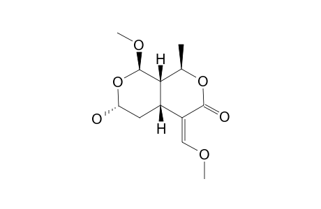 EXO-2-METHYL-5-(METHOXYMETHYLENE)-ENDO-8-HYDROXY-EXO-10-METHOXY-3,9-DIOXA-CIS-BICYCLO-[4.4.0]-DECAN-4-ONE