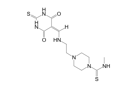 4-(2-{[(4,6-dioxo-2-thioxotetrahydro-5(2H)-pyrimidinylidene)methyl]amino}ethyl)-N-methyl-1-piperazinecarbothioamide