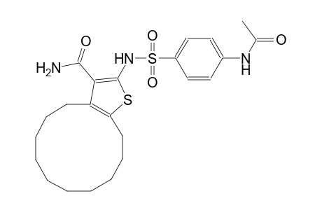 2-({[4-(acetylamino)phenyl]sulfonyl}amino)-4,5,6,7,8,9,10,11,12,13-decahydrocyclododeca[b]thiophene-3-carboxamide