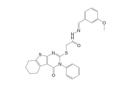 N'-[(E)-(3-methoxyphenyl)methylidene]-2-[(4-oxo-3-phenyl-3,4,5,6,7,8-hexahydro[1]benzothieno[2,3-d]pyrimidin-2-yl)sulfanyl]acetohydrazide