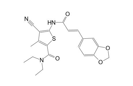 5-{[(2E)-3-(1,3-benzodioxol-5-yl)-2-propenoyl]amino}-4-cyano-N,N-diethyl-3-methyl-2-thiophenecarboxamide