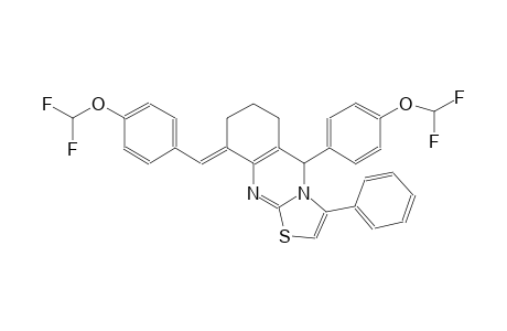 (9E)-9-[4-(difluoromethoxy)benzylidene]-5-[4-(difluoromethoxy)phenyl]-3-phenyl-6,7,8,9-tetrahydro-5H-[1,3]thiazolo[2,3-b]quinazoline