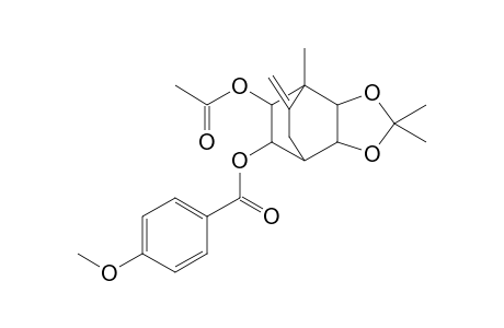 Hexahydro-6-acetoxy-2,2,7-trimethyl-8-methylene-4,7-ethano-1,3-benzodioxol-5-yl p-methoxybenzoate