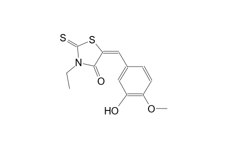 (5E)-3-ethyl-5-(3-hydroxy-4-methoxybenzylidene)-2-thioxo-1,3-thiazolidin-4-one