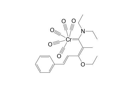 Pentacarbonyl[(2E,4E)-1-diethylamino-3-ethoxy-2-methyl-5-phenyl-2,4-pentadienylidene] chromium