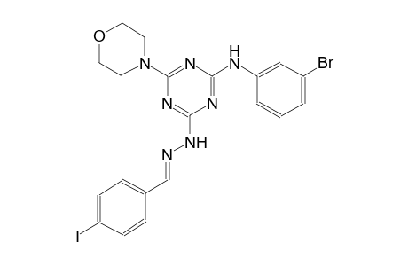benzaldehyde, 4-iodo-, [4-[(3-bromophenyl)amino]-6-(4-morpholinyl)-1,3,5-triazin-2-yl]hydrazone