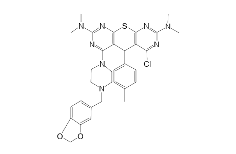 6-Chloro-2,8-bis(dimethylamino)-5-(p-tolyl)-4-(4-piperon-5-ylpiperazino)-5H-thiopyrano[2,3-d:6,5-d']dipyrimidine