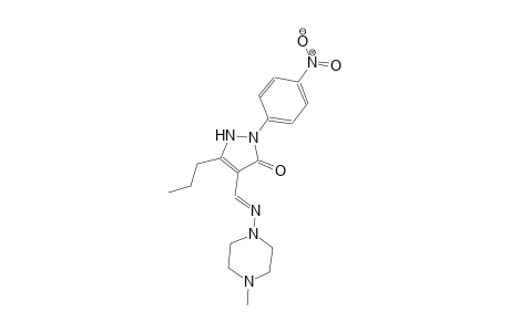 4-{(E)-[(4-methyl-1-piperazinyl)imino]methyl}-2-(4-nitrophenyl)-5-propyl-1,2-dihydro-3H-pyrazol-3-one