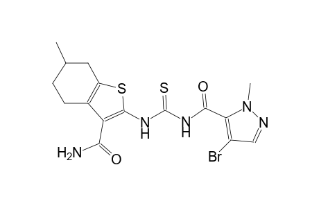 2-[({[(4-bromo-1-methyl-1H-pyrazol-5-yl)carbonyl]amino}carbothioyl)amino]-6-methyl-4,5,6,7-tetrahydro-1-benzothiophene-3-carboxamide