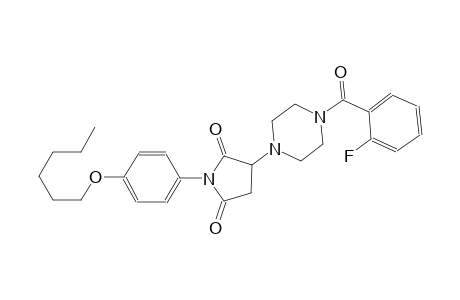 3-[4-(2-fluorobenzoyl)-1-piperazinyl]-1-[4-(hexyloxy)phenyl]-2,5-pyrrolidinedione
