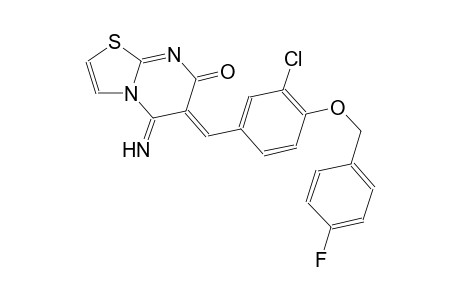 (6Z)-6-{3-chloro-4-[(4-fluorobenzyl)oxy]benzylidene}-5-imino-5,6-dihydro-7H-[1,3]thiazolo[3,2-a]pyrimidin-7-one