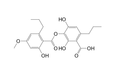 Benzoic acid, 2,4-dihydroxy-3-[(2-hydroxy-4-methoxy-6-propylbenzoyl)oxy]-6-propyl-