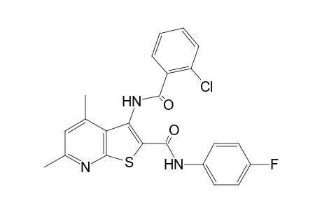 3-[(2-chlorobenzoyl)amino]-N-(4-fluorophenyl)-4,6-dimethyl-thieno[2,3-b]pyridine-2-carboxamide