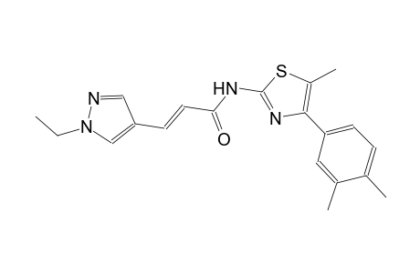 (2E)-N-[4-(3,4-dimethylphenyl)-5-methyl-1,3-thiazol-2-yl]-3-(1-ethyl-1H-pyrazol-4-yl)-2-propenamide