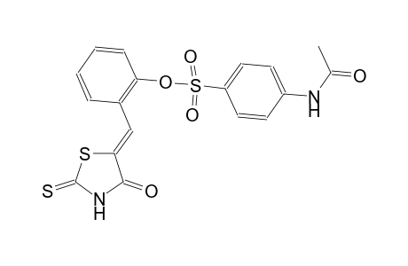 2-[(Z)-(4-oxo-2-thioxo-1,3-thiazolidin-5-ylidene)methyl]phenyl 4-(acetylamino)benzenesulfonate