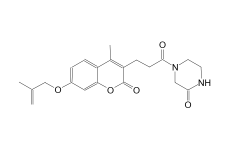 2-piperazinone, 4-[3-[4-methyl-7-[(2-methyl-2-propenyl)oxy]-2-oxo-2H-1-benzopyran-3-yl]-1-oxopropyl]-