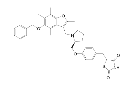5-[4-[N-(5-Benzxy-2,4,6,7-tetrametylbenzofuran-3-ylmethyl]-(2S)-pyrrolidin-2-ylmethoxy]phenylmethyl]thiazolidine-2,4-dione