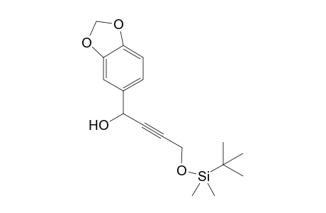 1-(1,3-benzodioxol-5-yl)-4-[tert-butyl(dimethyl)silyl]oxy-but-2-yn-1-ol
