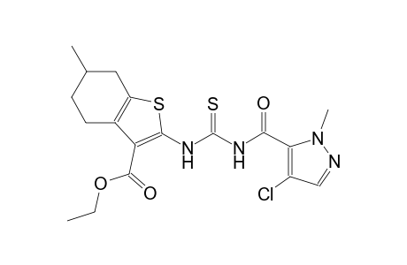 ethyl 2-[({[(4-chloro-1-methyl-1H-pyrazol-5-yl)carbonyl]amino}carbothioyl)amino]-6-methyl-4,5,6,7-tetrahydro-1-benzothiophene-3-carboxylate