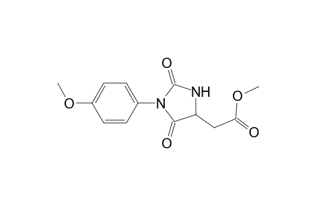 Methyl 2-(1-(4-methoxyphenyl)-2,5-dioxoimidazolidin-4-yl)acetate
