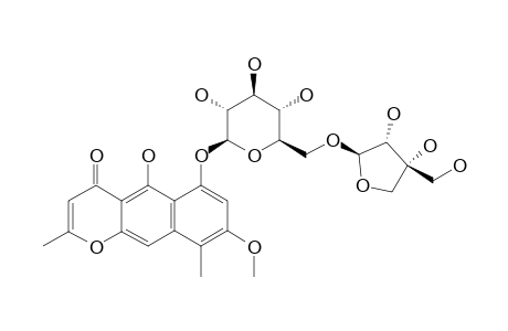 QUINQUANGULIN-6-O-BETA-D-APIOFURANOSYL-(1->6)-BETA-D-GLUCOPYRANOSIDE