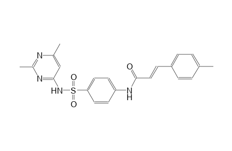 (2E)-N-(4-{[(2,6-dimethyl-4-pyrimidinyl)amino]sulfonyl}phenyl)-3-(4-methylphenyl)-2-propenamide