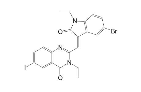 2-[(Z)-(5-bromo-1-ethyl-2-oxo-1,2-dihydro-3H-indol-3-ylidene)methyl]-3-ethyl-6-iodo-4(3H)-quinazolinone